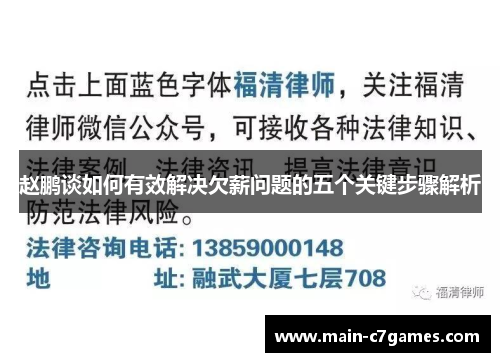 赵鹏谈如何有效解决欠薪问题的五个关键步骤解析